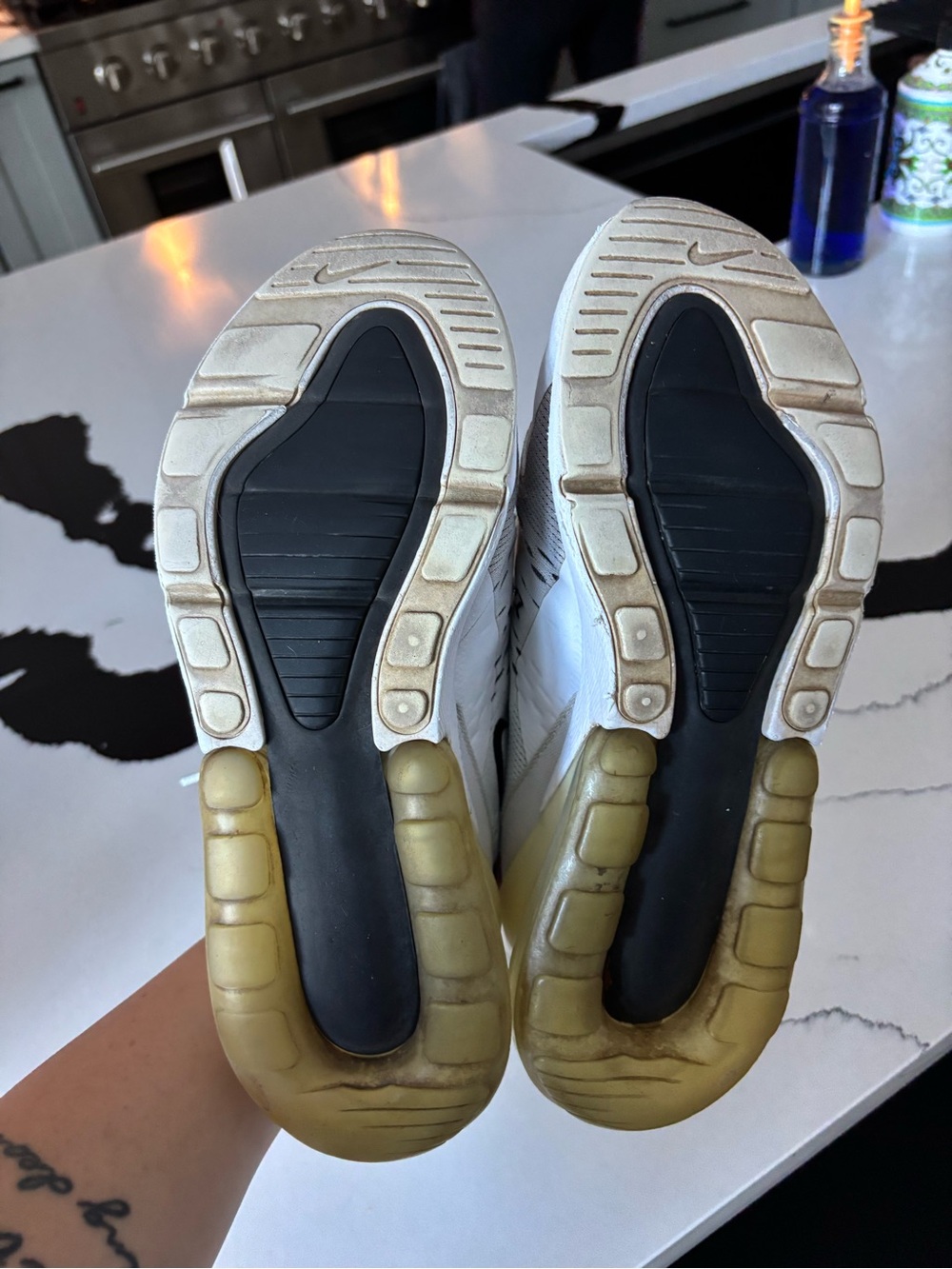 Nike White and Black Mesh Running Sneakers - Picture 5 of 6
